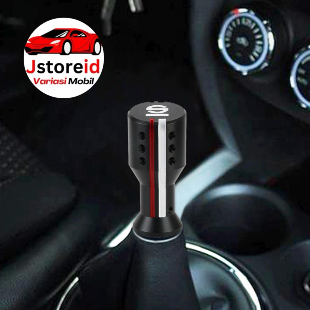 Knob Persneling Mobil Sparco Gear Shift Aluminium Universal Desain Racing Sporty Manual/Matic Tanpa
