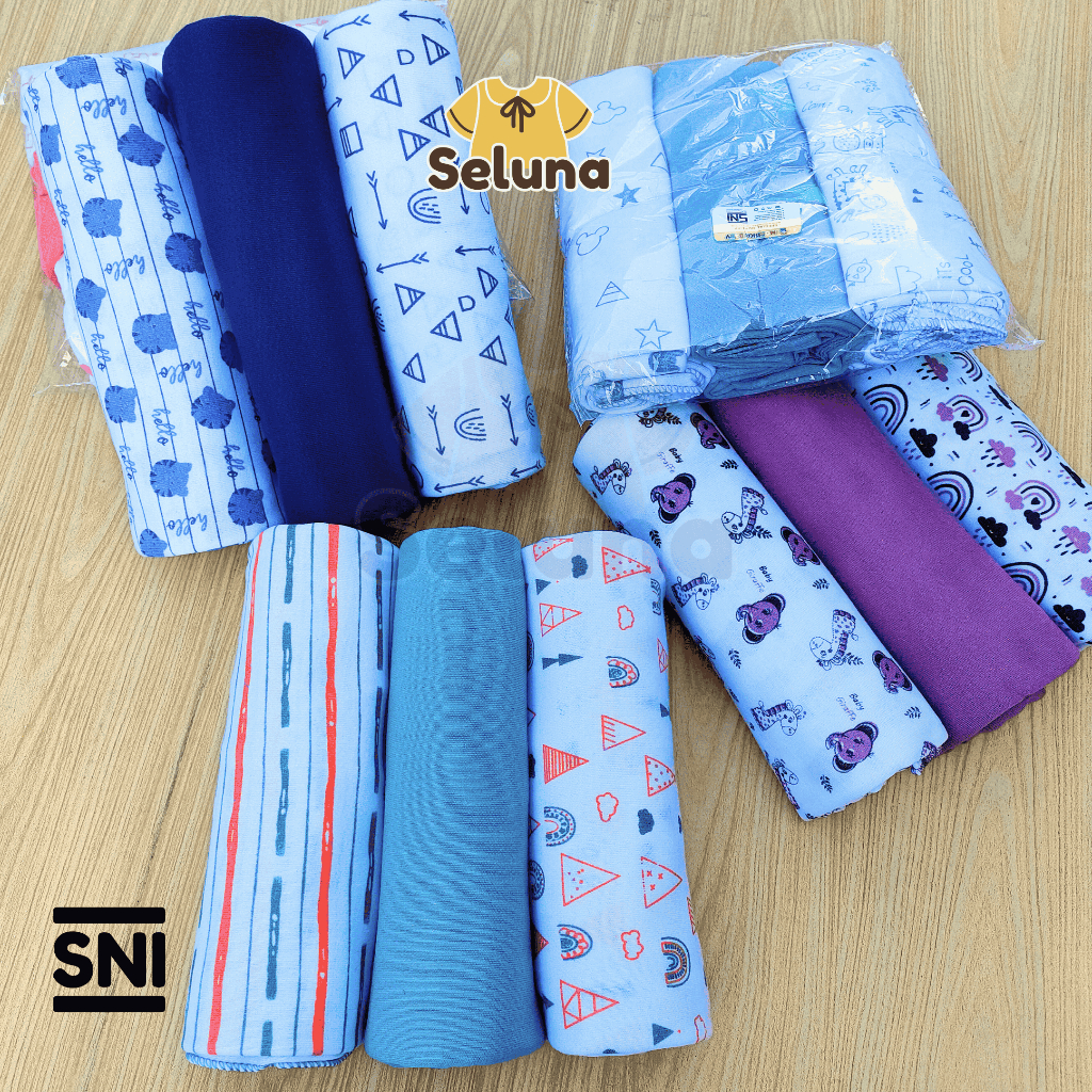 3 Pcs Bedong Bayi Baru Lahir Bahan Kaos Ukuran Jumbo 110x90 CM Halus dan Tebal