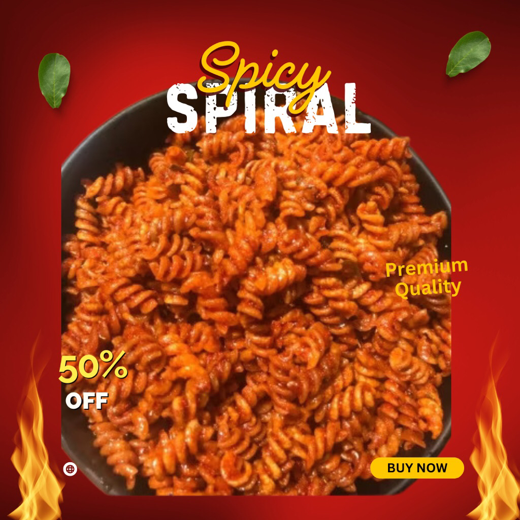 

HOT (PROMO) TERLARIS POPULER Makaroni spiral Extra pedas Daun jeruk & isi 1kg/1000 gram