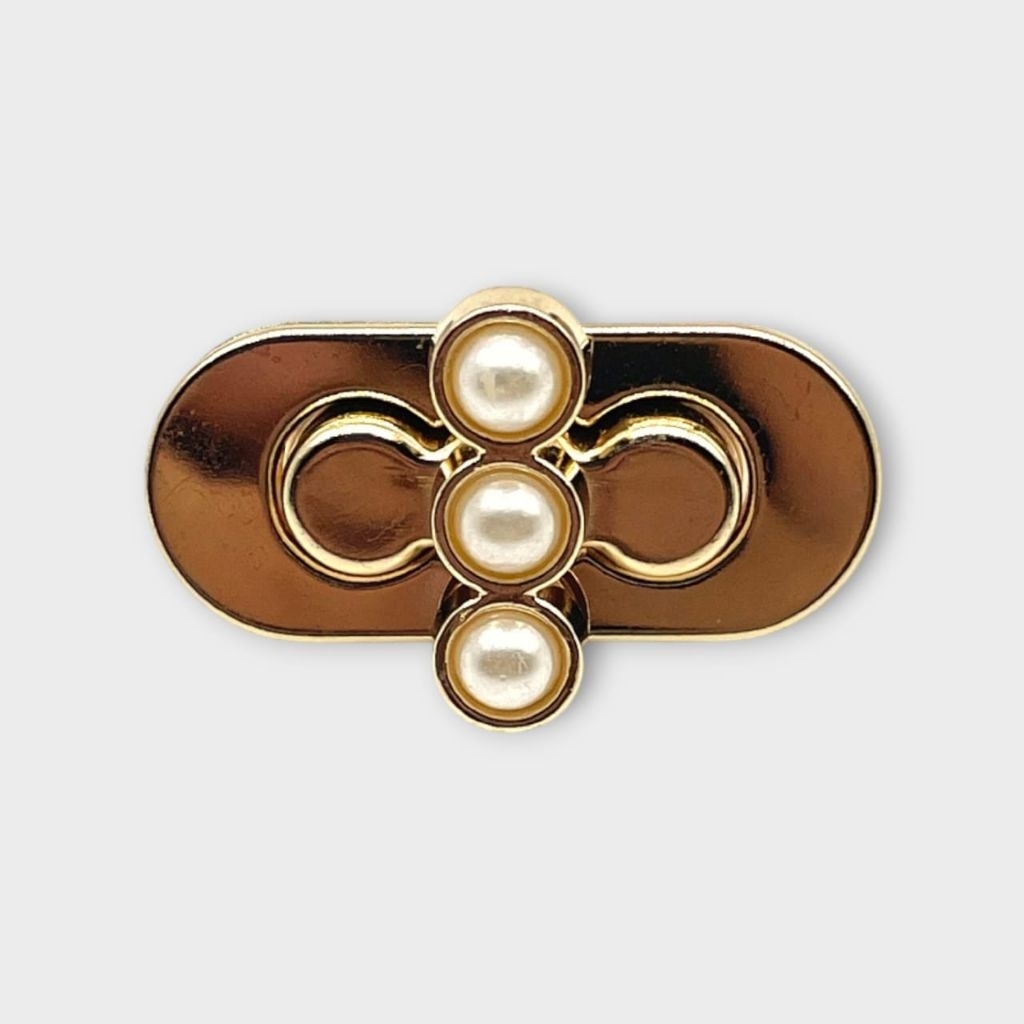 Aksesoris pengunci tas kunci putar mutiara 1 pcs untuk tas rajut