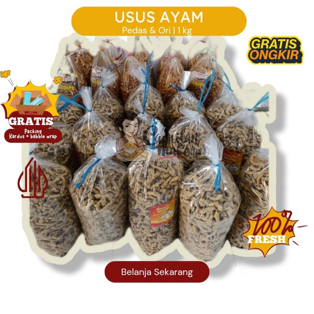

KERIPIK USUS AYAM ORIGINAL BALL 2Kg | CAMILAN MAK'E | ENAK GURIH RENYAH MURAH | KERIPIK USUS BAL USUS KRISPI | SNACK GROSIR