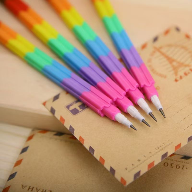 

Building block assembly pencil, detachable, creative, no cutting, multifunctional, rainbow, student, no cutting pencil, children's building block, bamboo joint