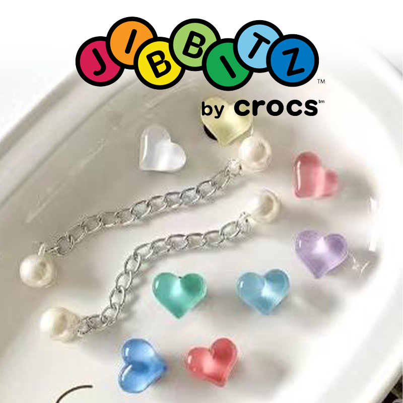 [Ready Stock]Original  Diy Jibbitz Set-Jantung Kristal/DIY Original Jibbitz