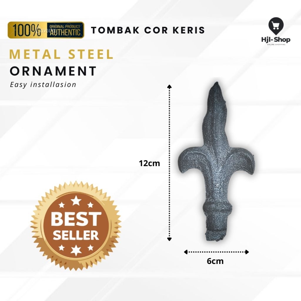 Ornament Pagar Tumbak besi cor | Tumbak Keris