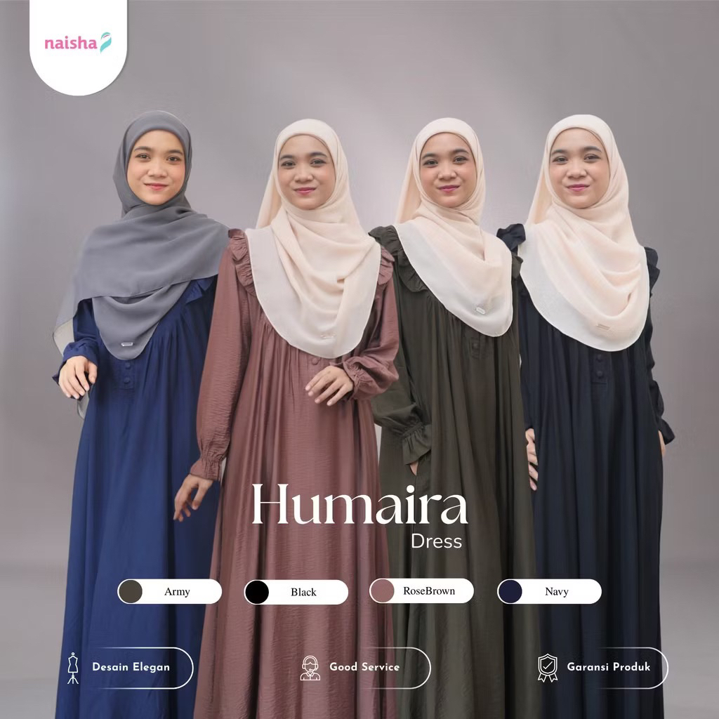SHAFIYAH - Humaira Dress ORI by NAISHA Gamis Simple