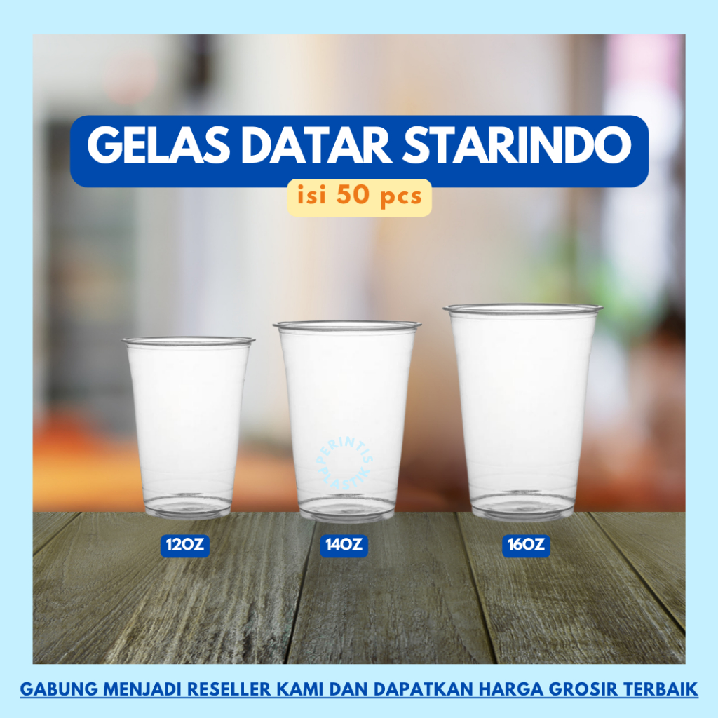 GELAS STARINDO POLOS 12OZ 14 OZ 16OZ @50