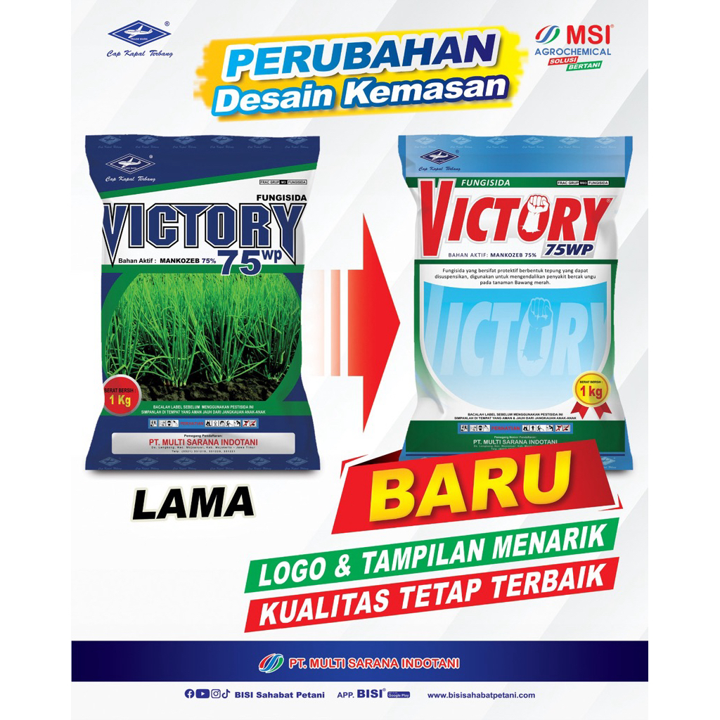 Fungisida Victory Biru Blue 75WP Mankozeb Biru 1kg