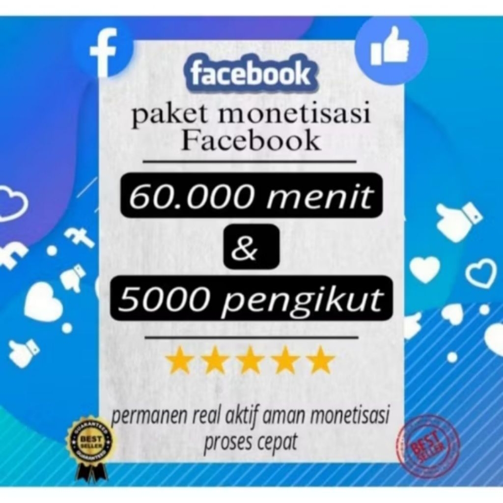 PAKET KOMPLIT FACEBOOK PAGE / PROFIL UNTUK MONETISASI PERMANEN NONDROP