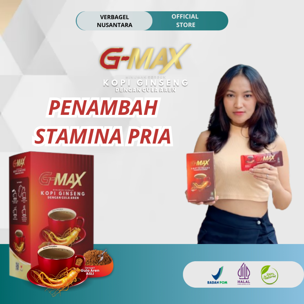 

Kopi Gmax Minuman Stamina Pria Kuat Tahan Lama Original Extra Gingseng dan Gula Aren HALAL BPOM