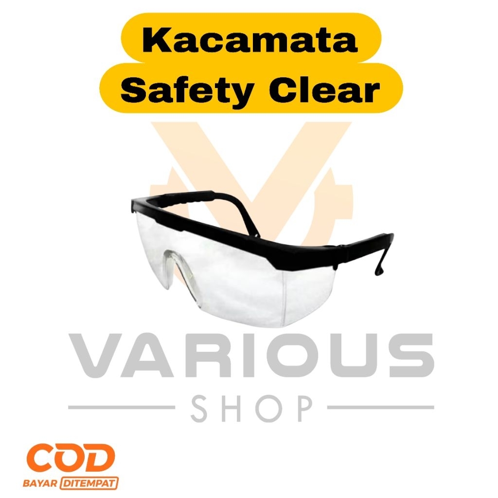 Kaca Mata Gerinda Bening / Safety Glasess / Kaca Mata Safety / Kaca Mata Gerinda Bor
