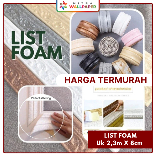Wall Border List Foam 3D Foam Sticker Wallpaper Dinding List Stiker Walpaper List Foam