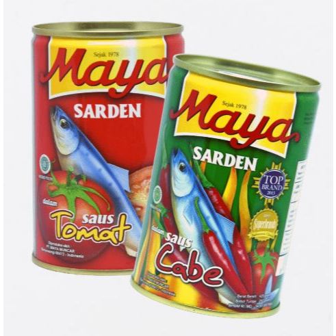 

Sarden Maya Tomat 425gr/ Sarden Cabe Maya 425gr/ Sarden kaleng