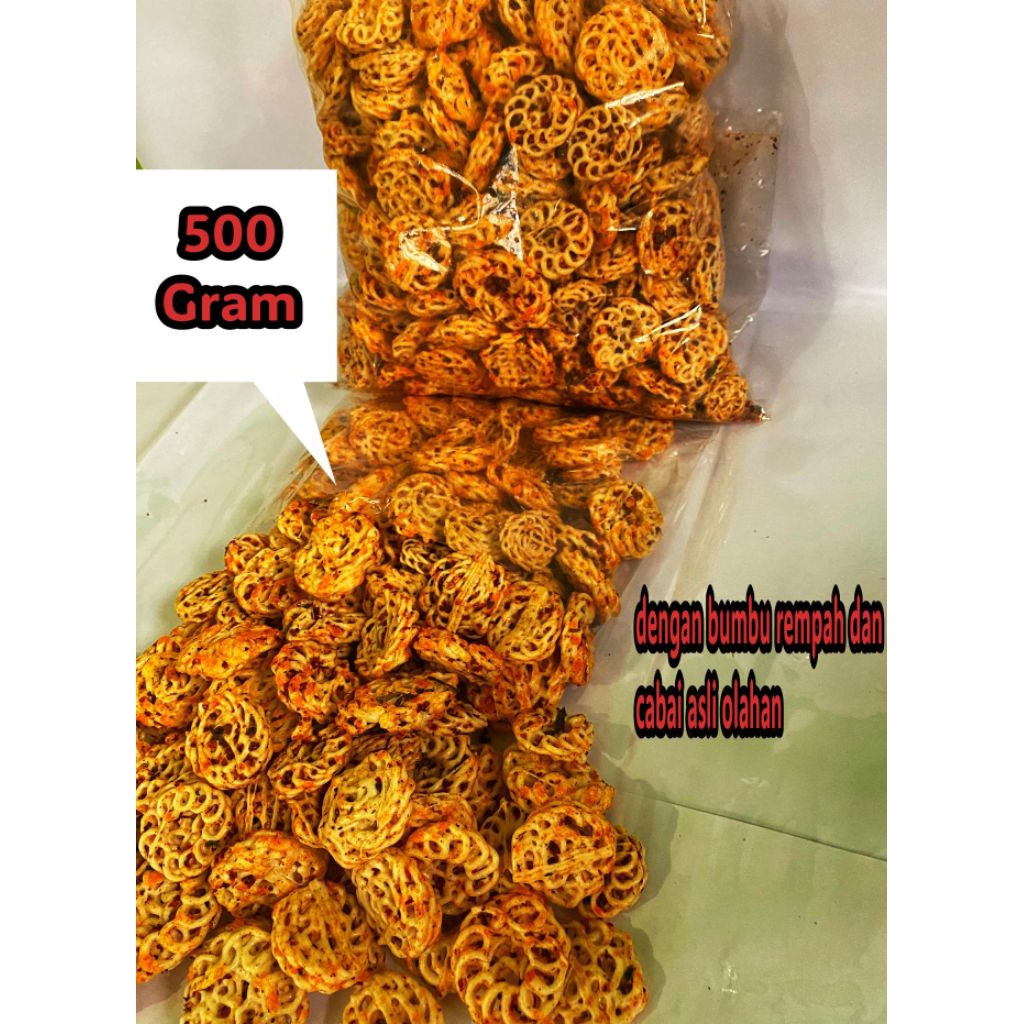 

Seblak kering rafael / kerupuk bantat mawar pedas daun jeruk 500 gram
