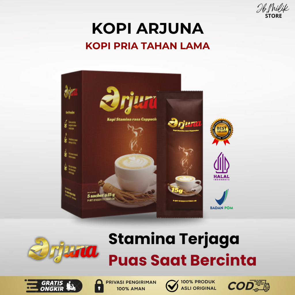 

ARJUNA Kopi Gingseng Kopi Penambah Stamina Pria Tahan Lebih lama Origanal BPOM & HALAL