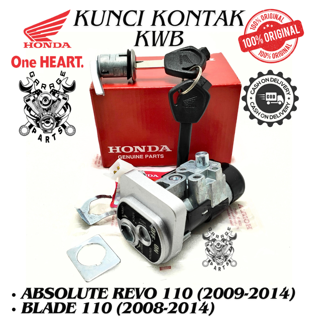 Kunci Kontak Set Absolute Revo 110 Blade 110 Honda KWB Keyset  Kunci Motor Konci Kontak Ori AHM