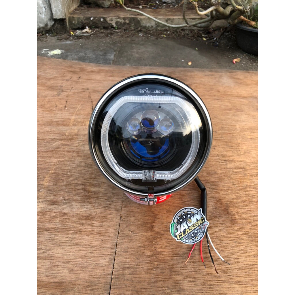 headlamp biled aes turbo ux-3 / reflektor lampu depan biled aes turbo ux-3 set batok cb125 biled cb 