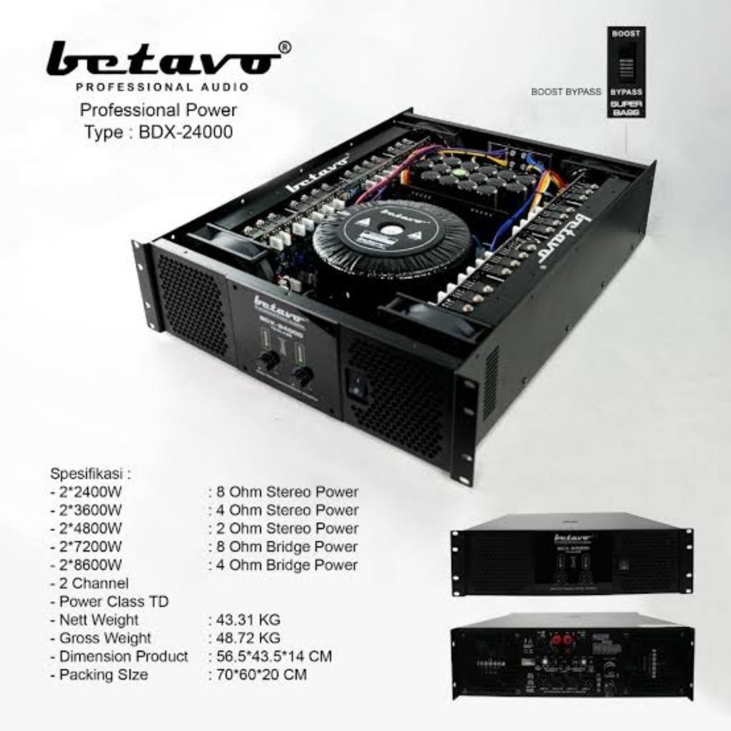 POWER AMPLIFIER BETAVO BDX-24000 PROFESIONAL POWER AMPLI 2 CHANNEL CLASS TD ORIGINAL BDX 24000
