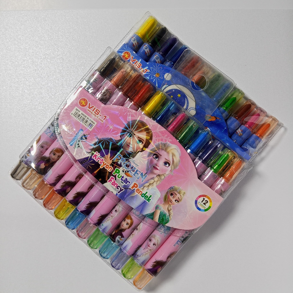 

Crayon Putar / Rolling Crayon / Crayon Twist 12 Warna VIS-1 Pendek Fancy
