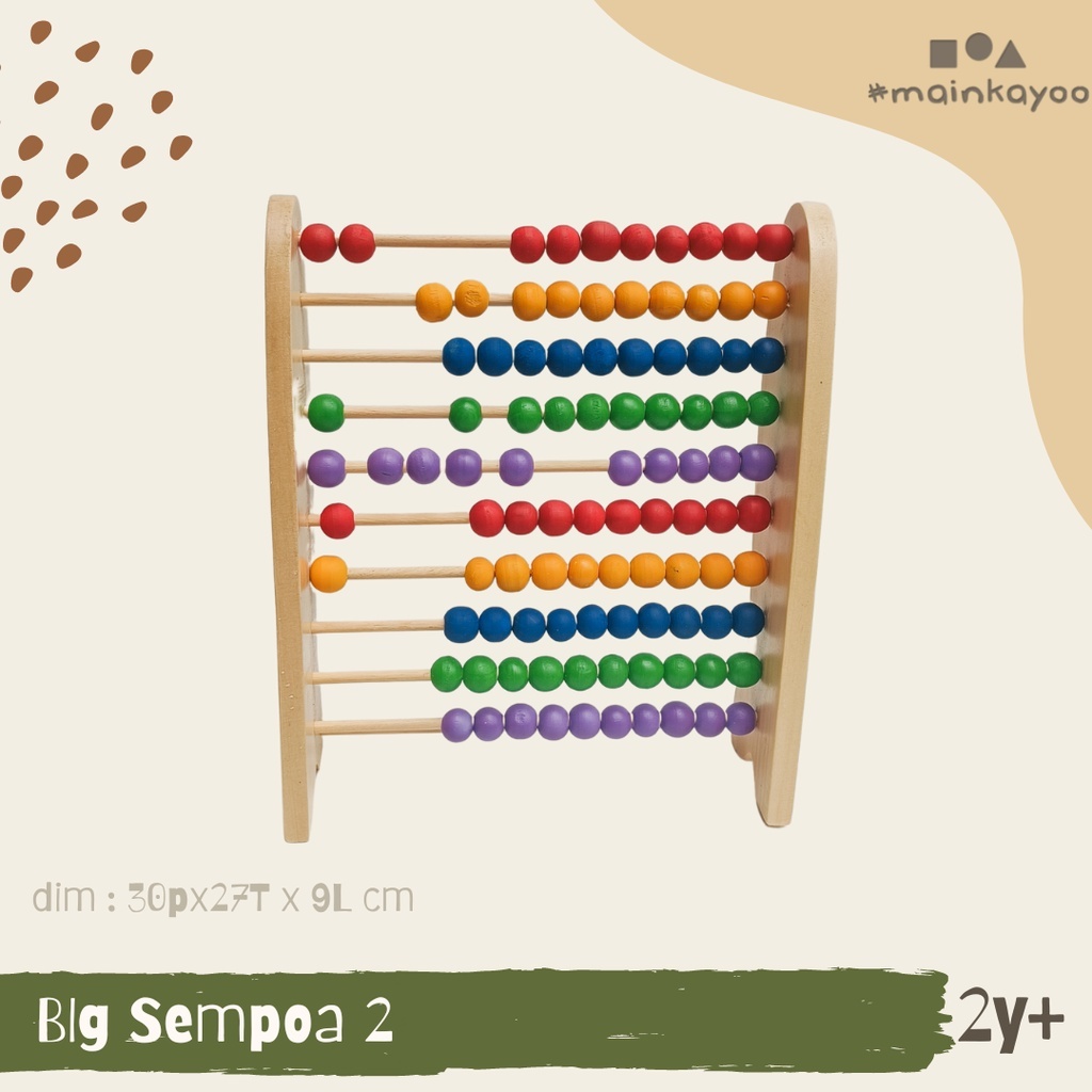 Abacus Sempoa - media edukasi hitung montessori kayu #mainkayoo