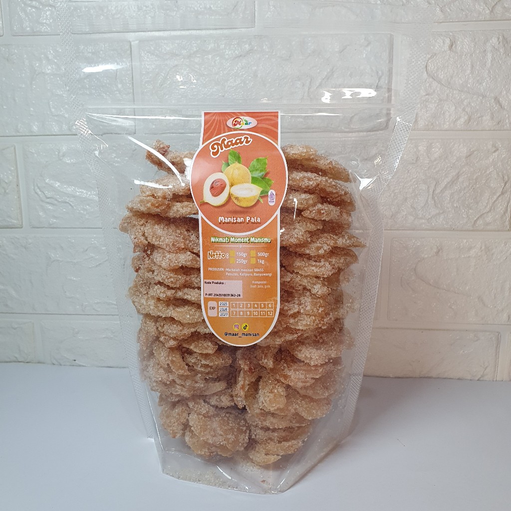 

MANISAN PALA KIPAS 1000GRAM | MANISAN BUAH POLO/PALA 1Kg KEMASAN STANDING POUCH