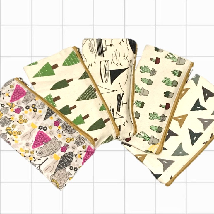 

[Nature Series 2] Kanvas Canvas Kotak Pensil Pencil Case Pouch Motif Pattern Multifungsi | KikuStuff