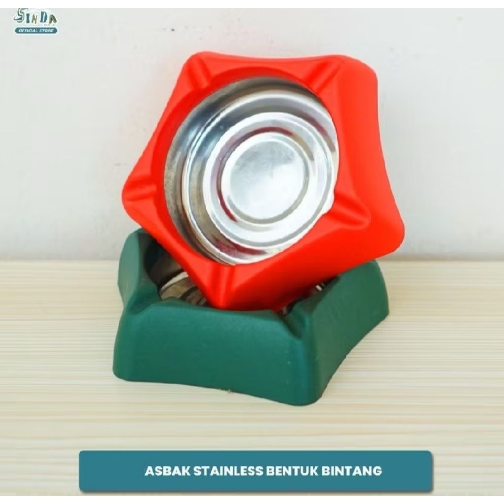 SINDA ASBAK ROKOK STAINLESA STEEL BENTUK BINTANG & PETAK