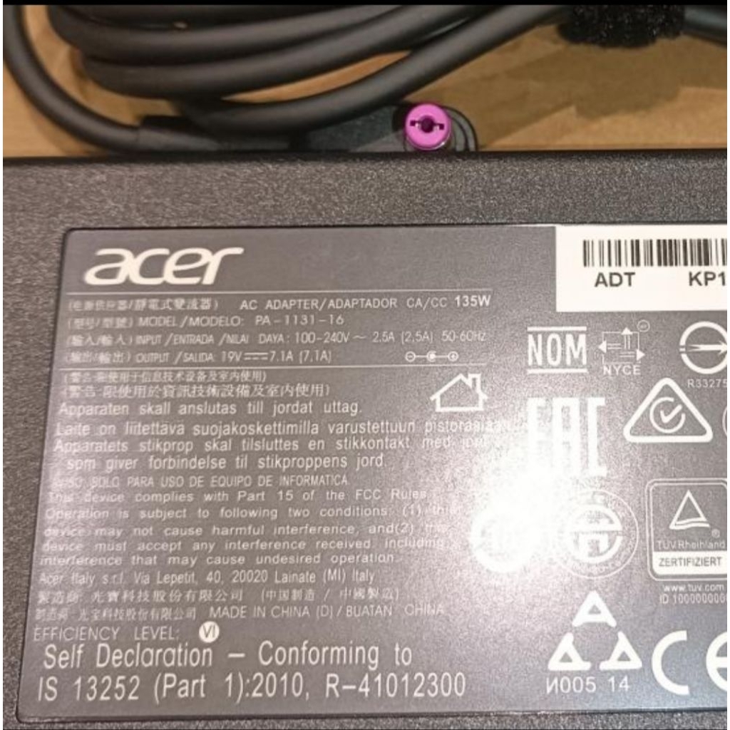 Original Adaptor Charger Acer Nitro 5 AN515-51 AN515-52 AN515-54 AN515-55 AN515-44, AN515-51 AN515-5