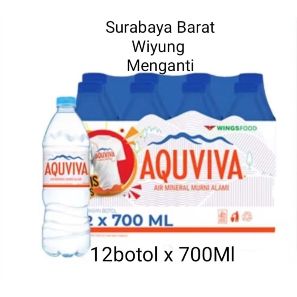 

Aquviva Air Mineral Botol 700ML isi 12 Air minum Aquviva