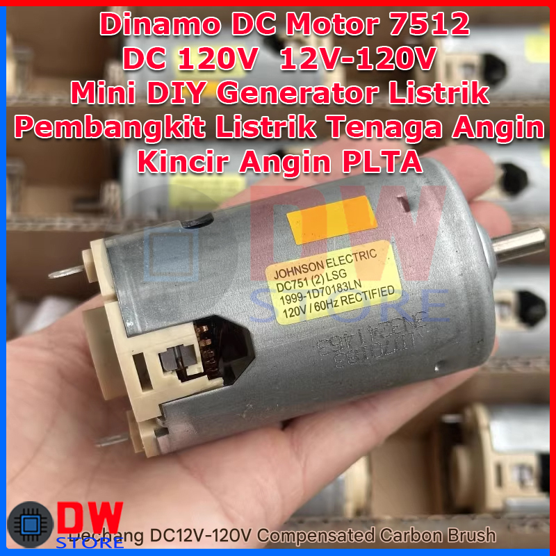 Dinamo DC Motor DC 120V bisa untuk DIY Generator Listrik Turbin Kincir Angin Air Pembangkit Listrik 