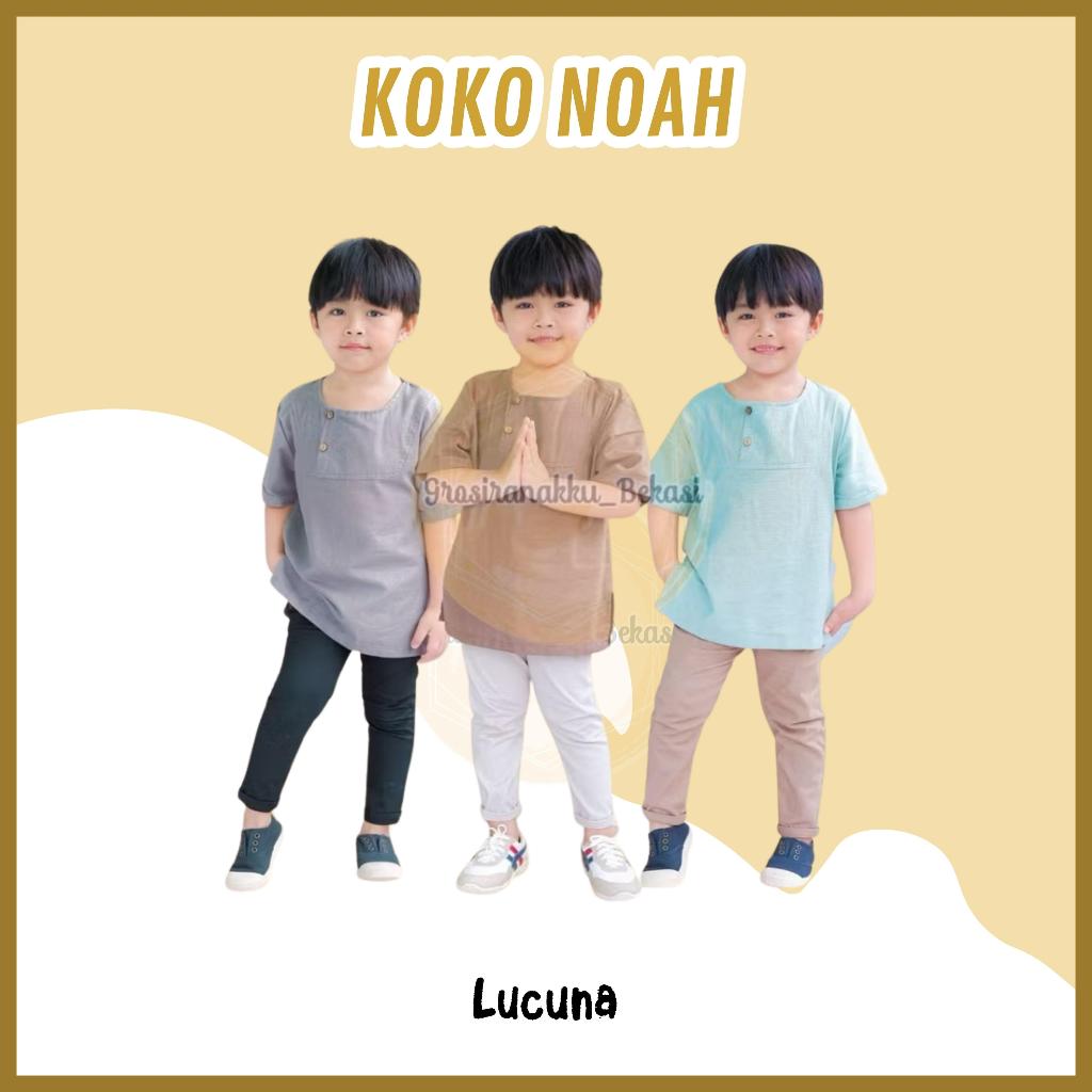 Koko Anak Noah Lucuna Linen Size 1-5Tahun