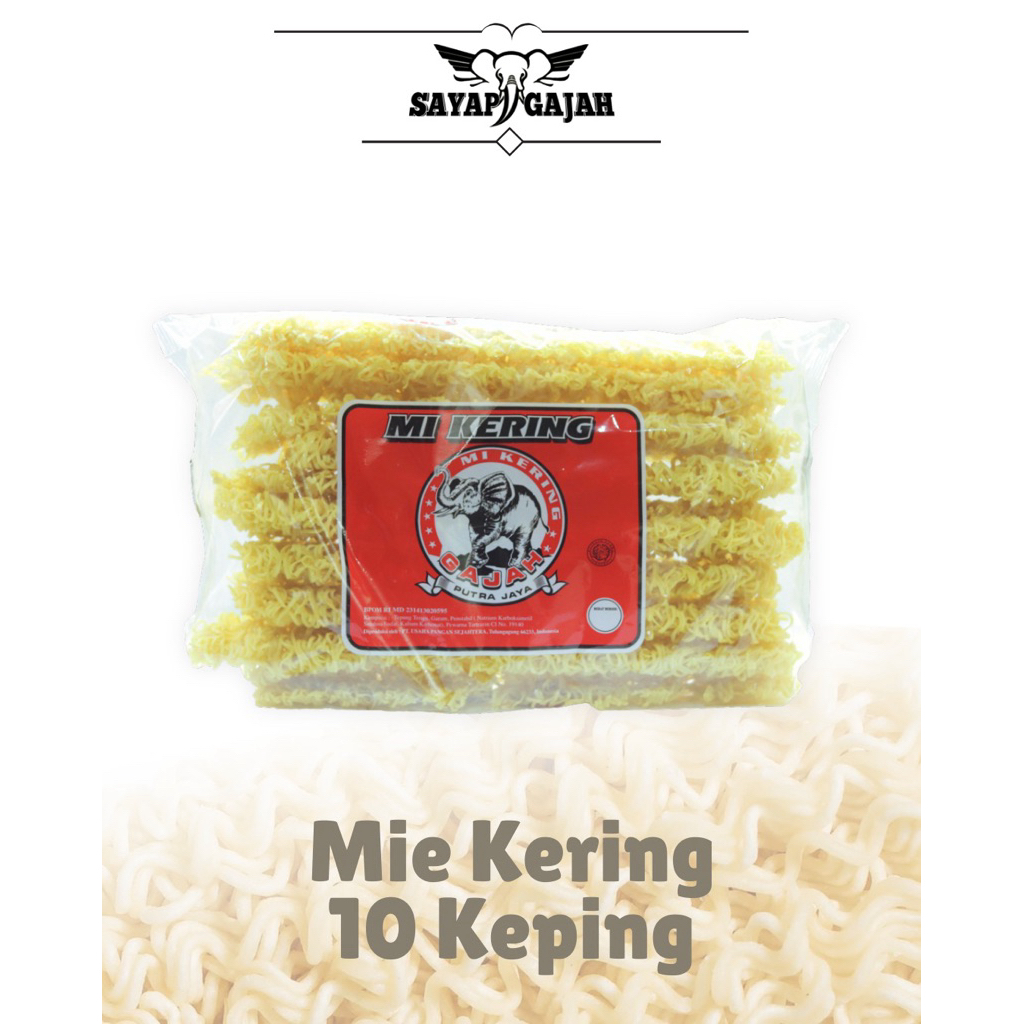 

Mie Kering Gajah 10 keping