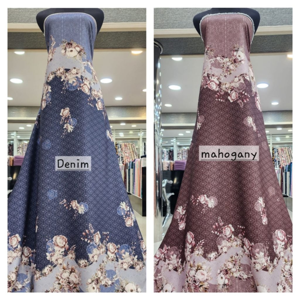 Kain satin silk printing/gamis/dress