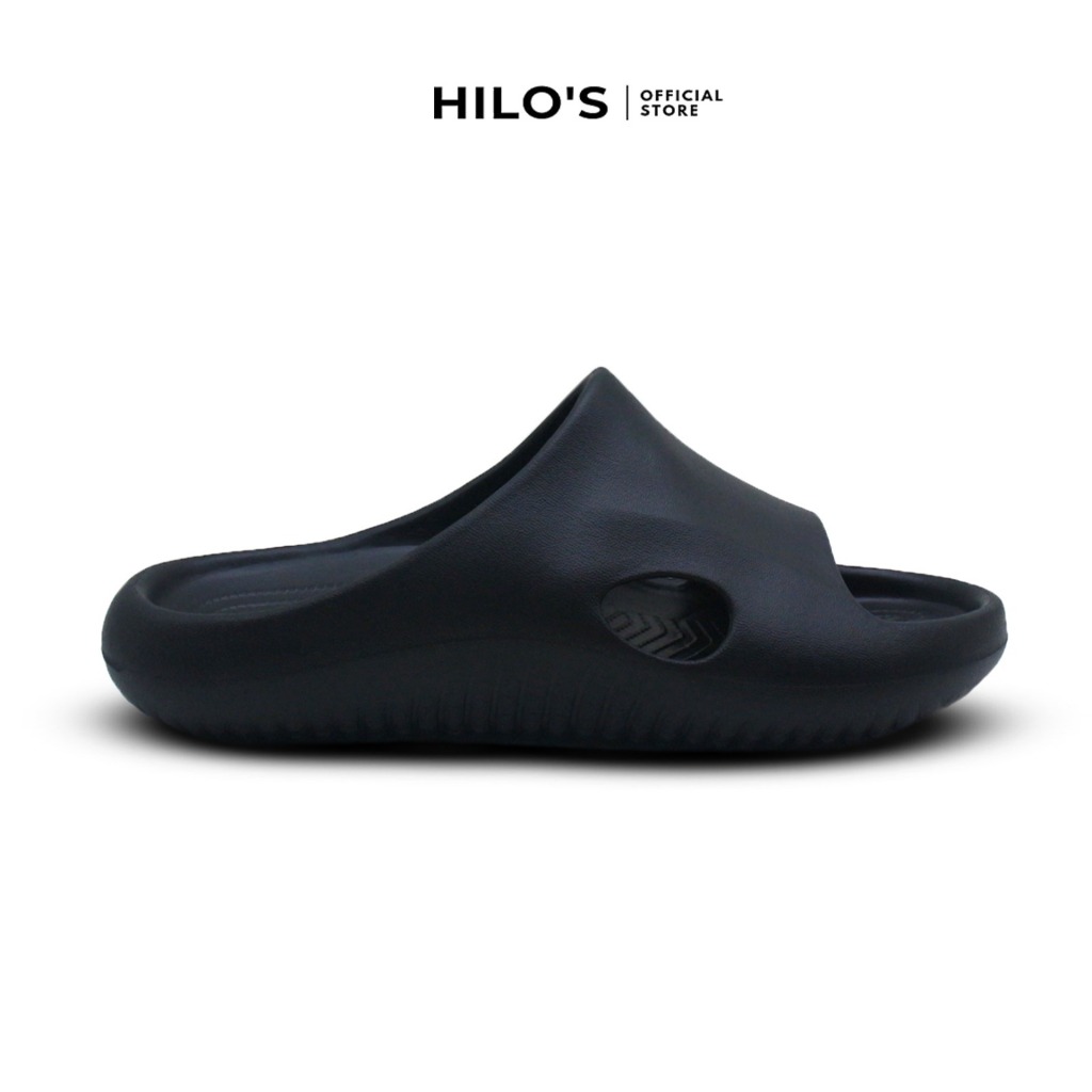 Hilo's - Sandal Slip On Polos Unisex Pria Dan Wanita Dewasa Sandal Hitam
