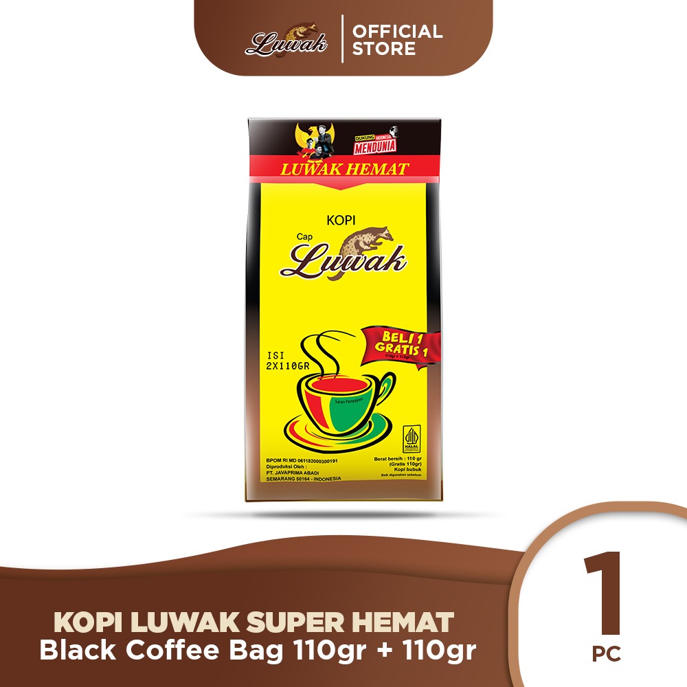

Kopi Luwak Super Hemat Black Coffee Bag 100gr + 100gr