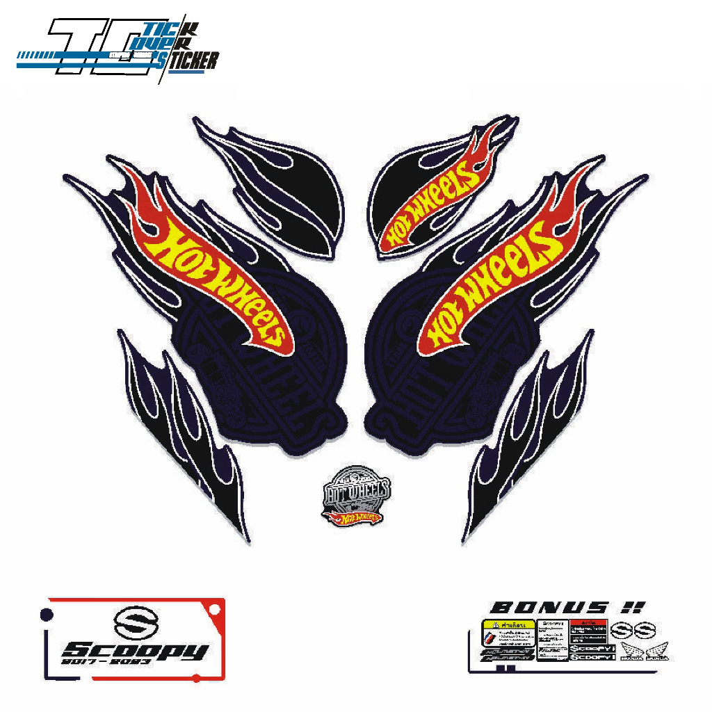 Stiker Striping Body Motor Honda Scoopy /MTF6/ Atau  Variasi Free Sticker Set / SETIKER SCOOPY / STI