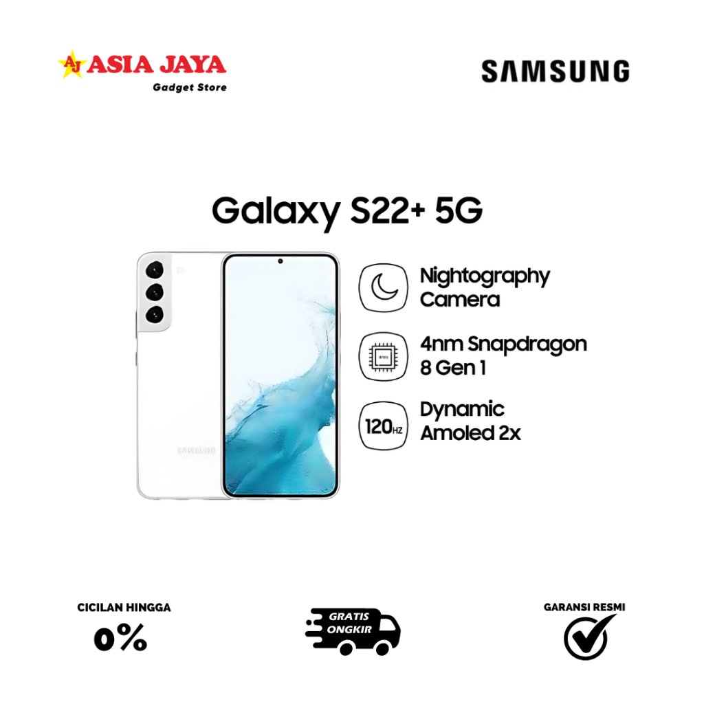 [EX DISPLAY] SAMSUNG S22+ RAM 8/128GB Kelengkapan Fullset - Warna White Original Samsung
