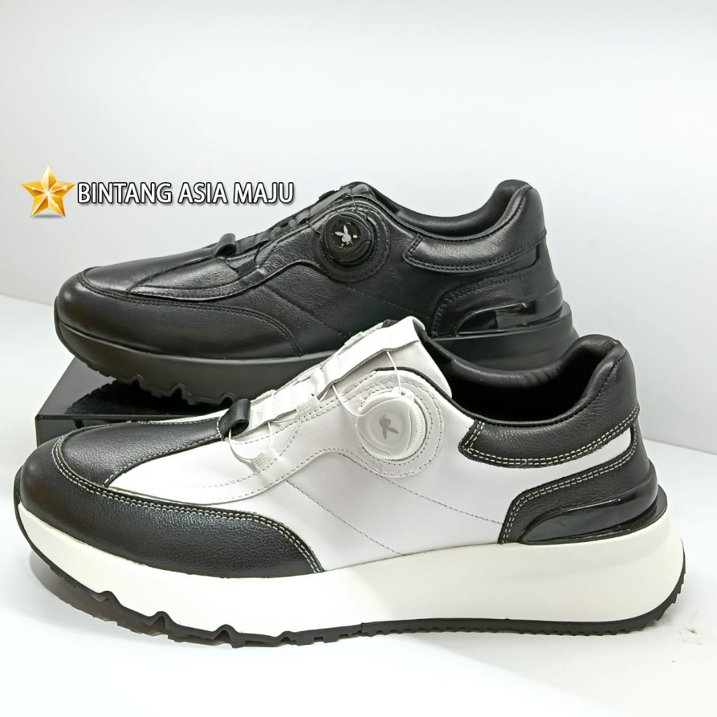 SEPATU PLAYBOY PRIA ORIGINAL SNEAKER SLIP ON KULIT ASLI PL03