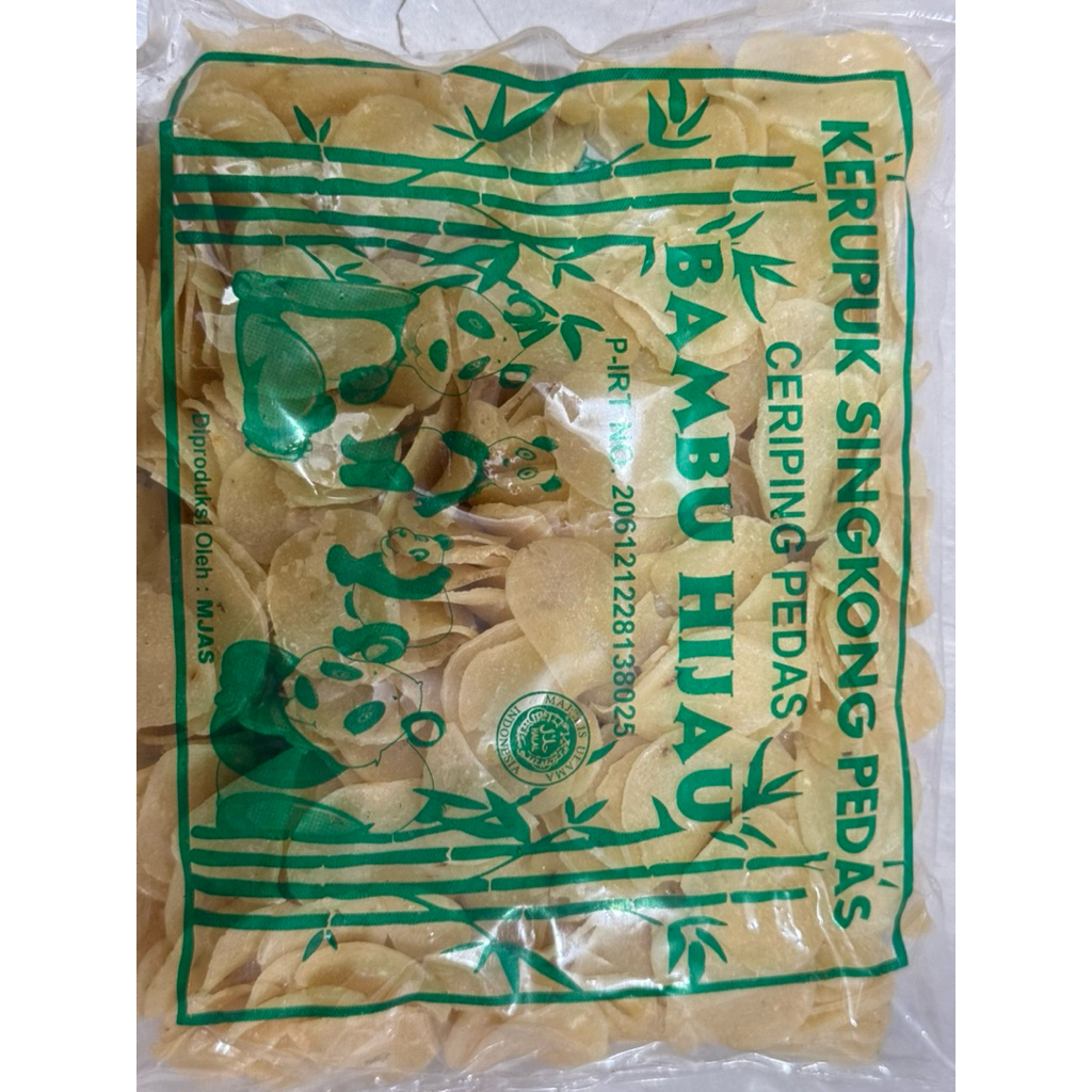 

Kerupuk Singkong Pedas Mentah Ceriping Pedas Bambu Hijau
