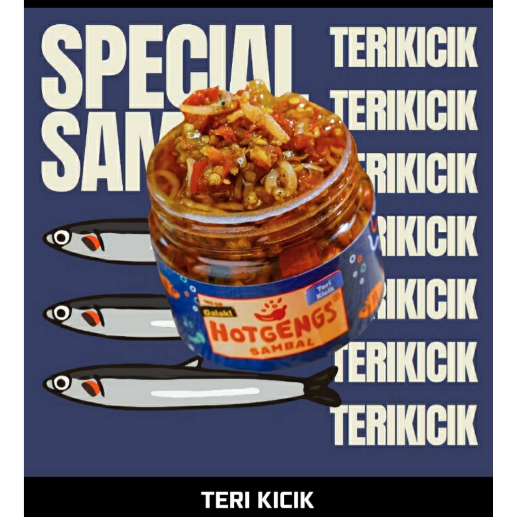 

Sambal Hotgengs - Sambal Bawang dengan toping TERI KICIK 125 Gram. Sambel Pedas Homemade.