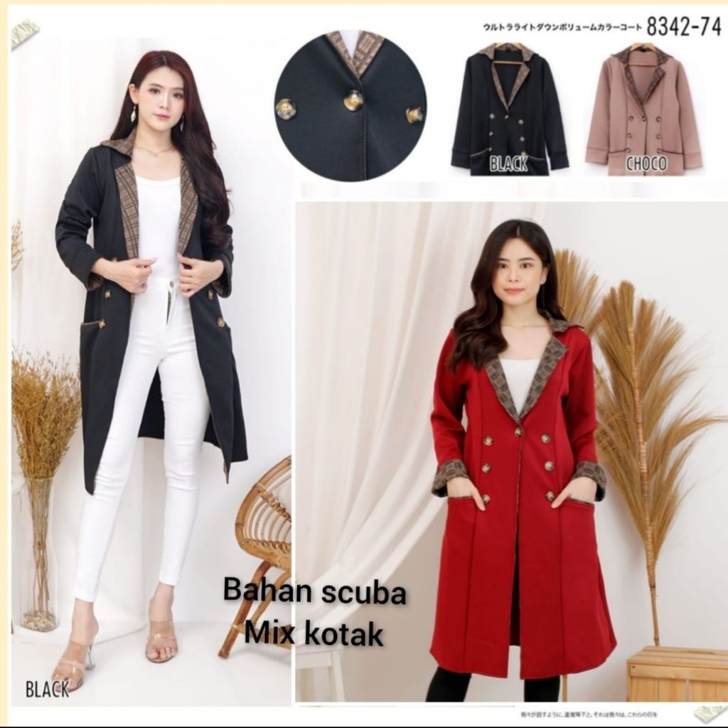 BLAZER PANJANG BLAZER CEWEK BLAZER WANITA BLAZER KANTOR FORMAL LONG COAT