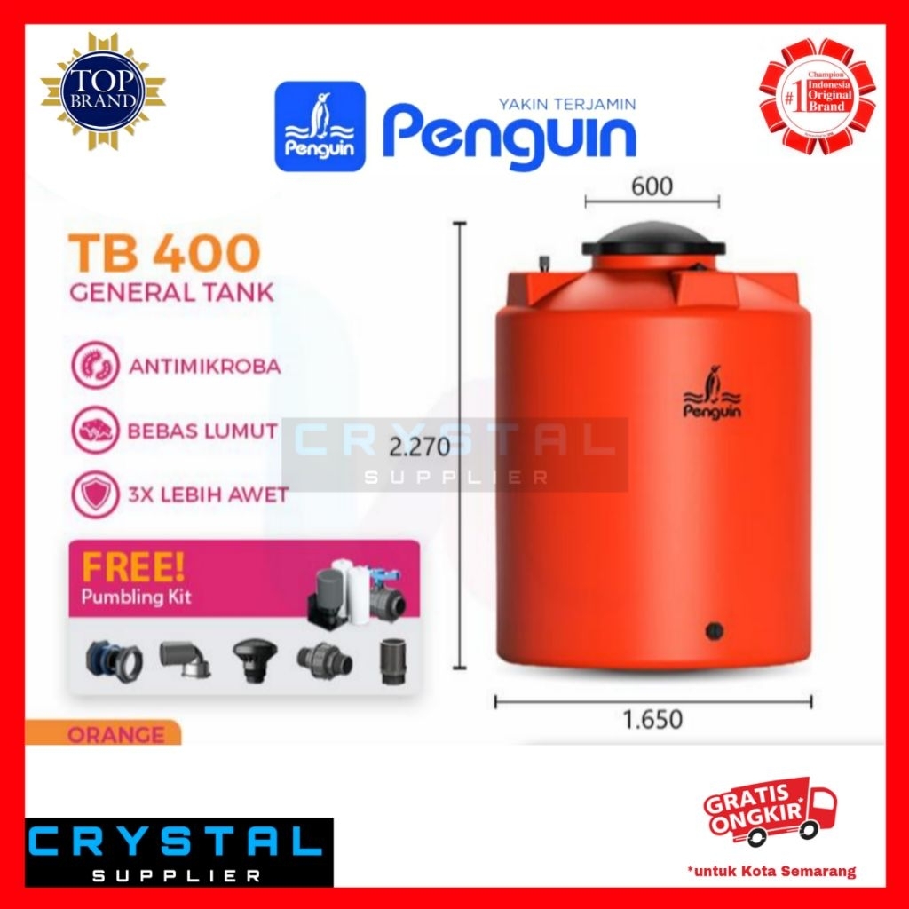 Tangki Air PENGUIN TB 400 Orange / Biru 4100 Liter TB400 Toren Tandon Torn Pingiun 4000