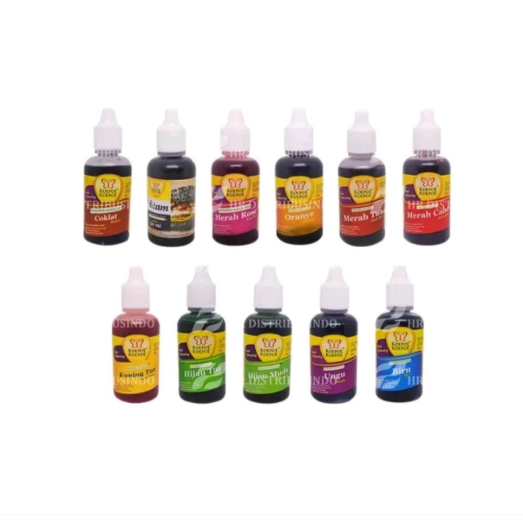 

Pewarna Makanan Cap Koepoe Koepoe – Food Coloring Halal & Aman untuk Aneka Kue dan Masakan