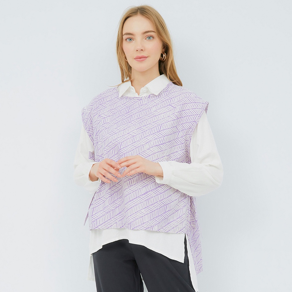 Cathy Outer - Outer Bolero Batik Wanita Modern Tanpa Lengan