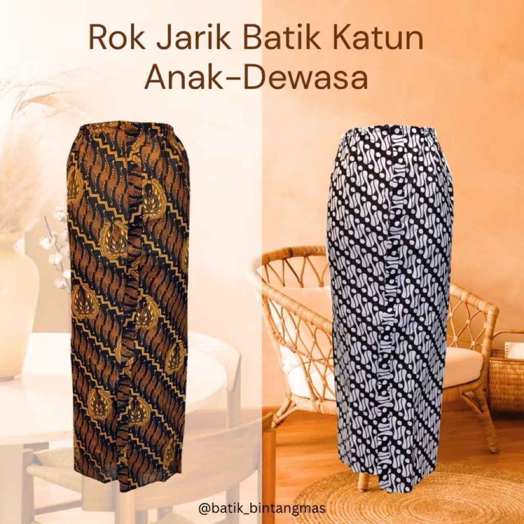 Rok Jarik Batik Kebaya Wiru Katun Anak & Dewasa