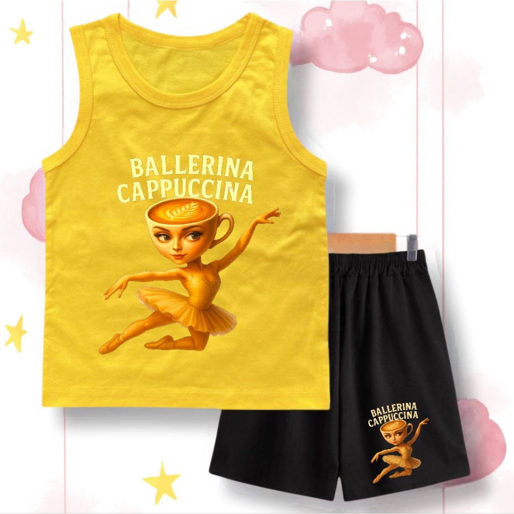 SETELAN SINGLET ANAK PEREMPUAN BALLERINA 2-8 TAHUN