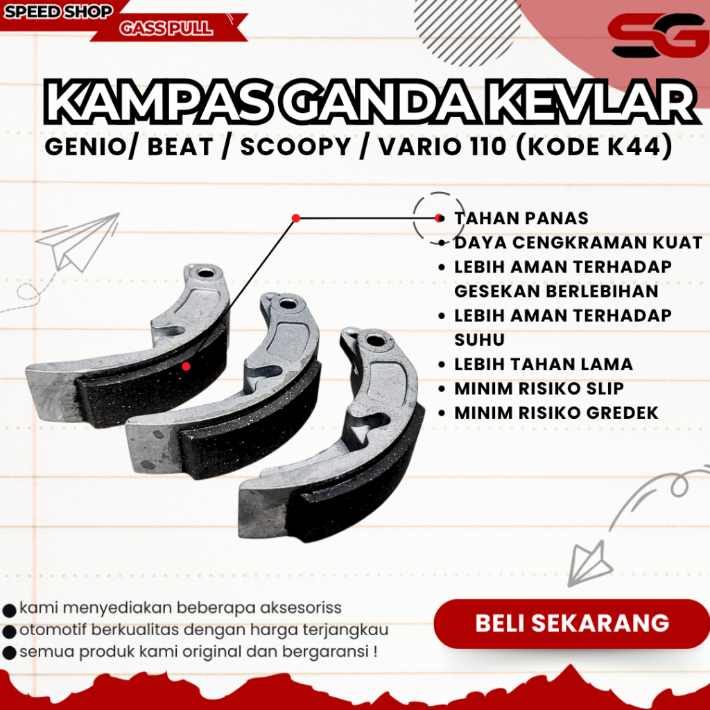Kampas Ganda KEVLAR Beat FI ESP Vario 110 FI (K44) Kanvas ganda vario 110 kampas ganda MATIC kevlar