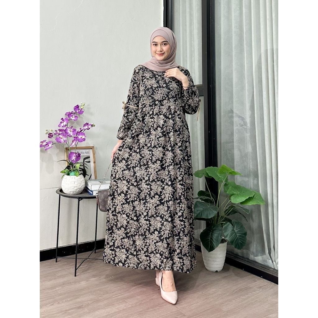 Middi Dress Anjani Bahan Rayon Premium