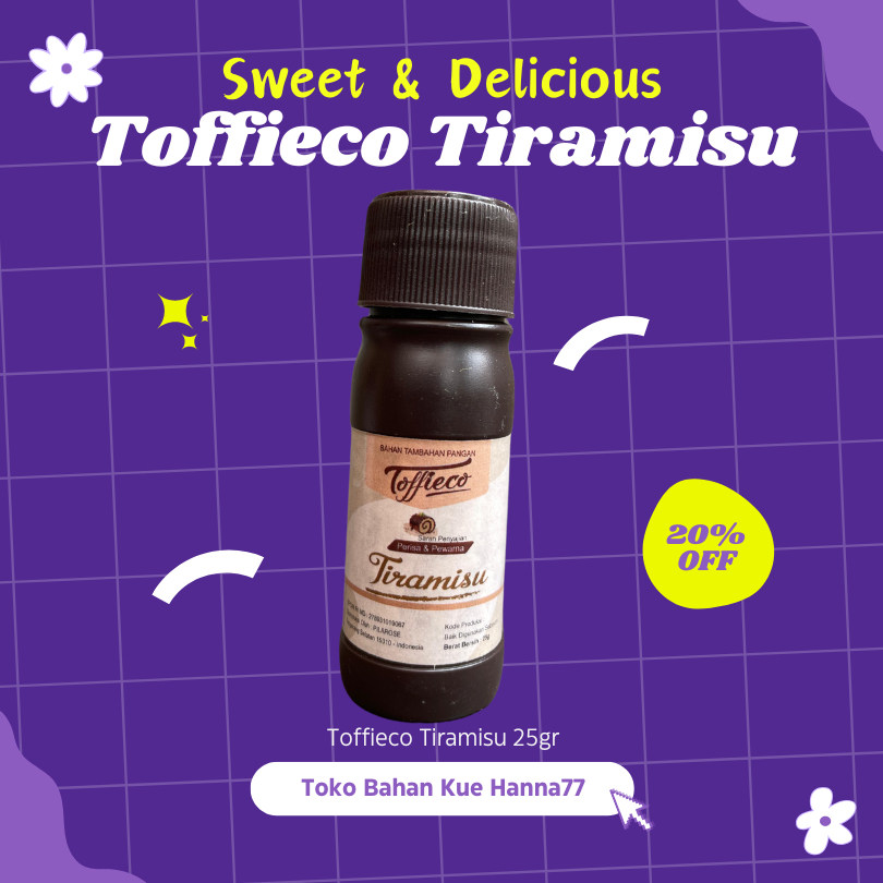 

Toffieco Perisa Tiramisu 25ml - Essence Rasa Tiramisu untuk Kue Minuman Makanan