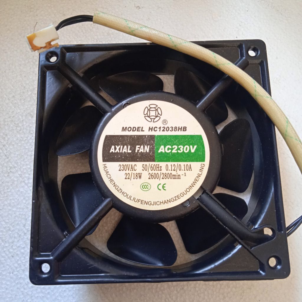 Fan Kipas Blower Pendingin mesin las Panel AC 220v ukuran 12×12cm ×3,5cm