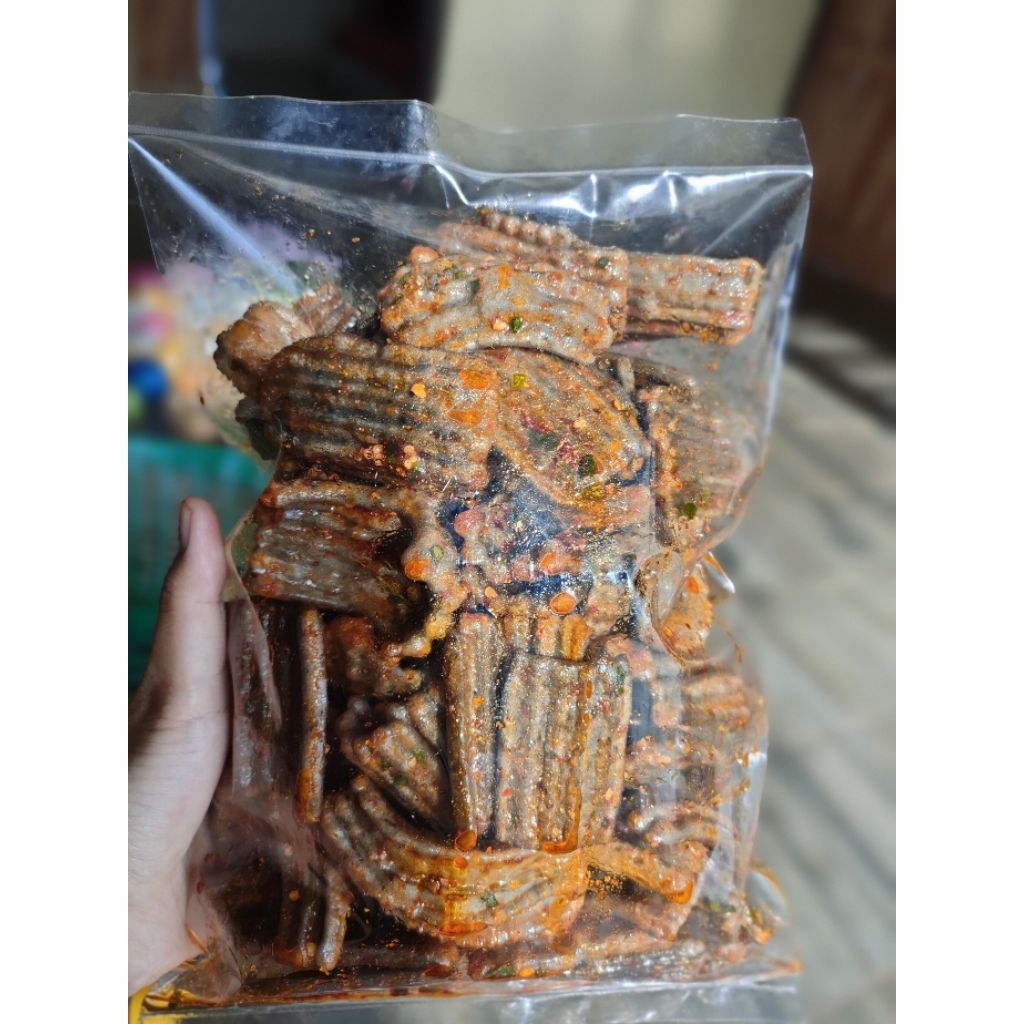 

kerupuk Jengkol pedas daun jeruk